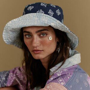 NEW Free People Bandana Bucket Hat OS